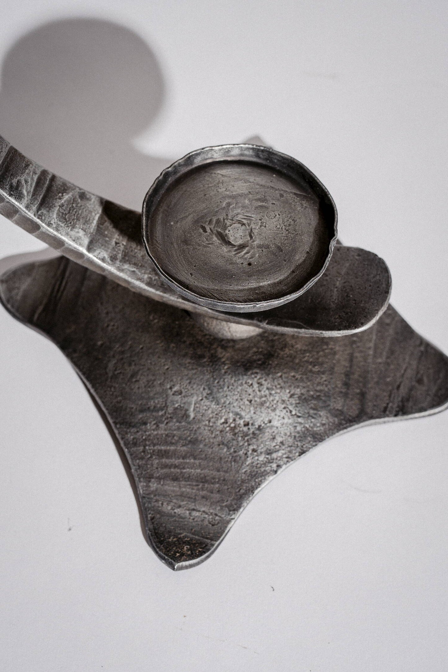 Wrought iron candlestick "Moon"