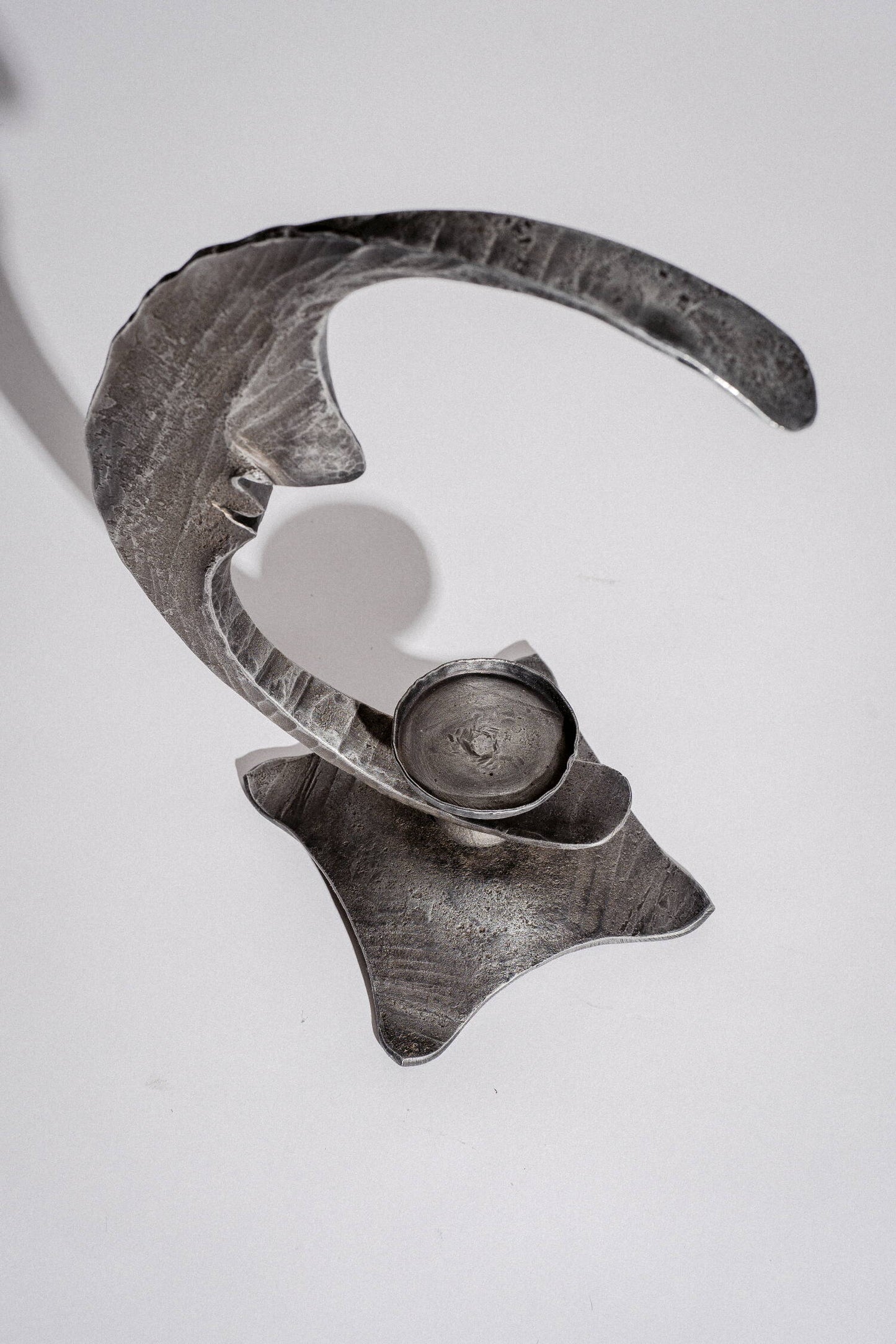 Wrought iron candlestick "Moon"