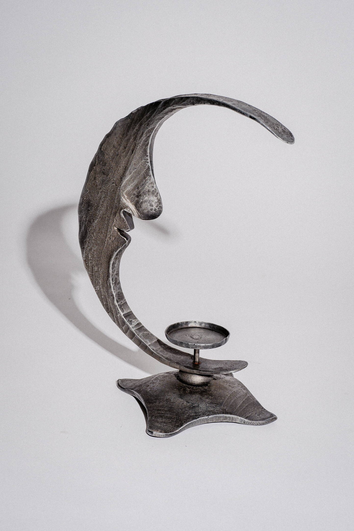 Wrought iron candlestick "Moon"